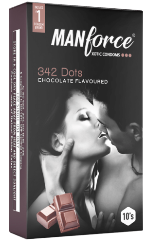 Manforce Chocolate Flavour Dotted Condoms 10s