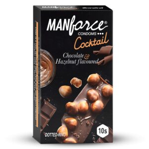 Manforce Cocktail Chocolate Hazelnut Flavour Dotted Condoms