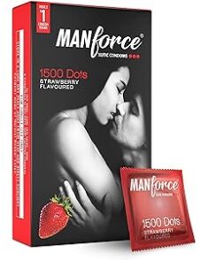 Manforce Strawberry Flavour Dotted Condom 10s
