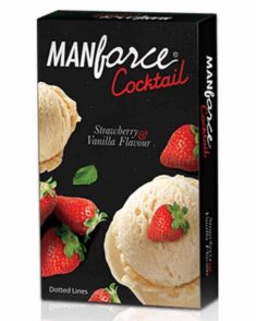 Manforce Cocktail Strawberry Vanilla Flavour Dotted Condom