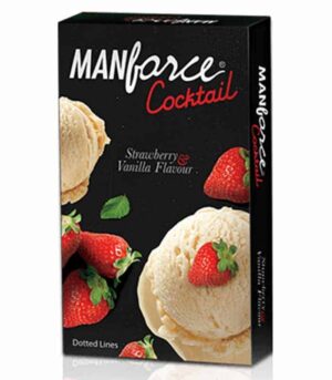 Manforce Cocktail Strawberry Vanilla Flavour Dotted Condom